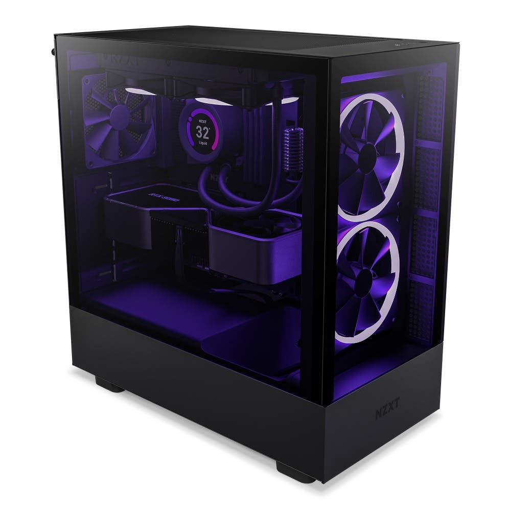 NZXT H5 Elite ATX Tempered Glass RGB LED Mid Tower PC Case - All Black