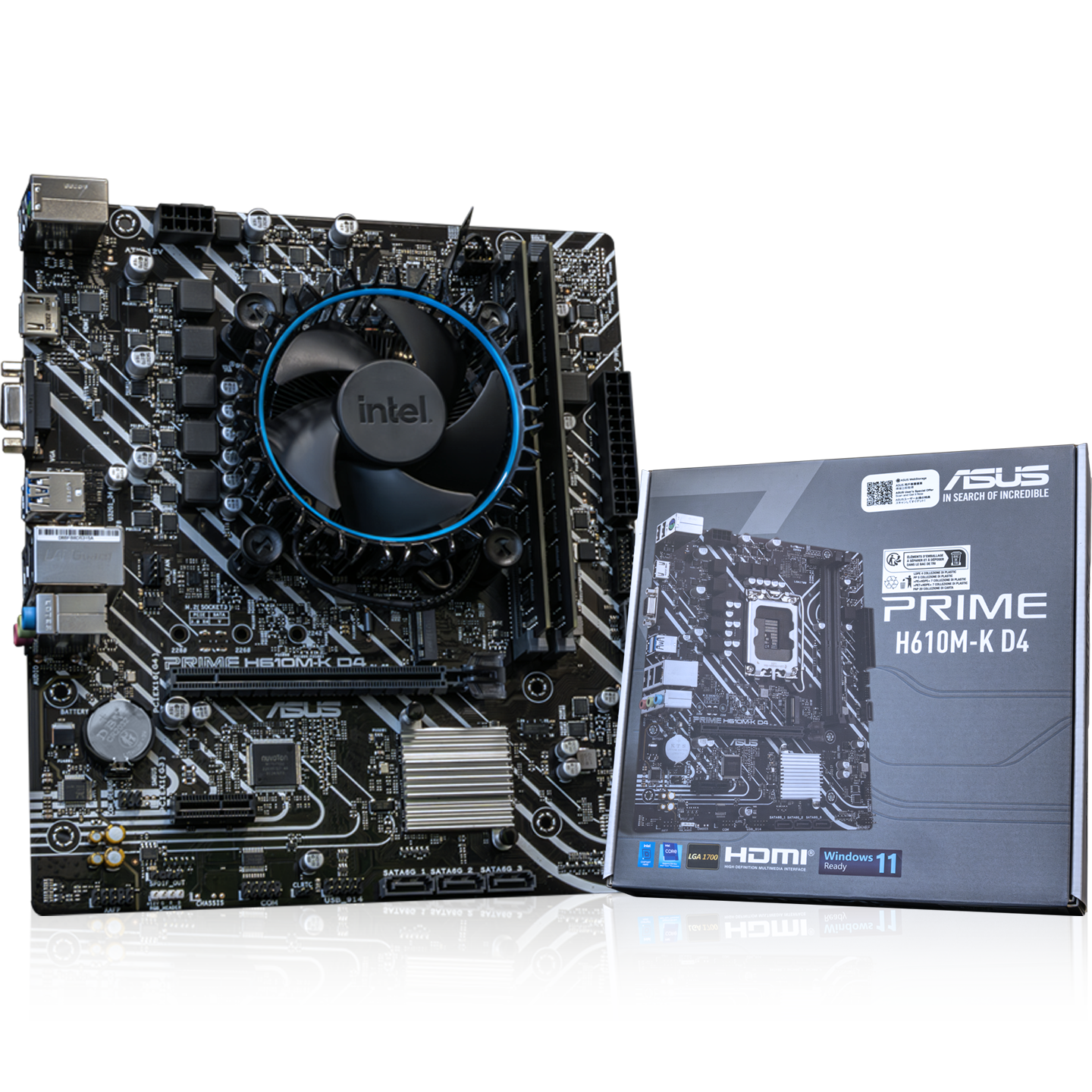 Intel i3 12100F 4.3GHz Quad Core Asus PRIME H610M K DDR4