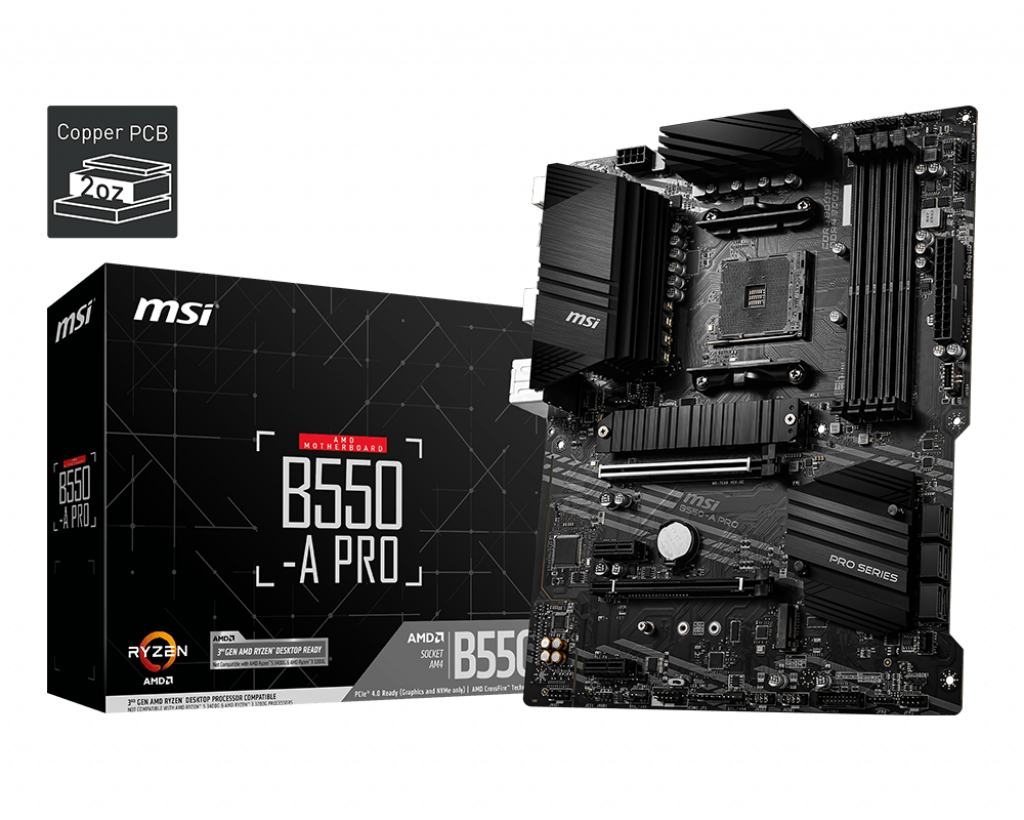 AMD Ryzen 5 5600X Six Core 4.6GHz MSI B550 A PRO Motherboard CPU