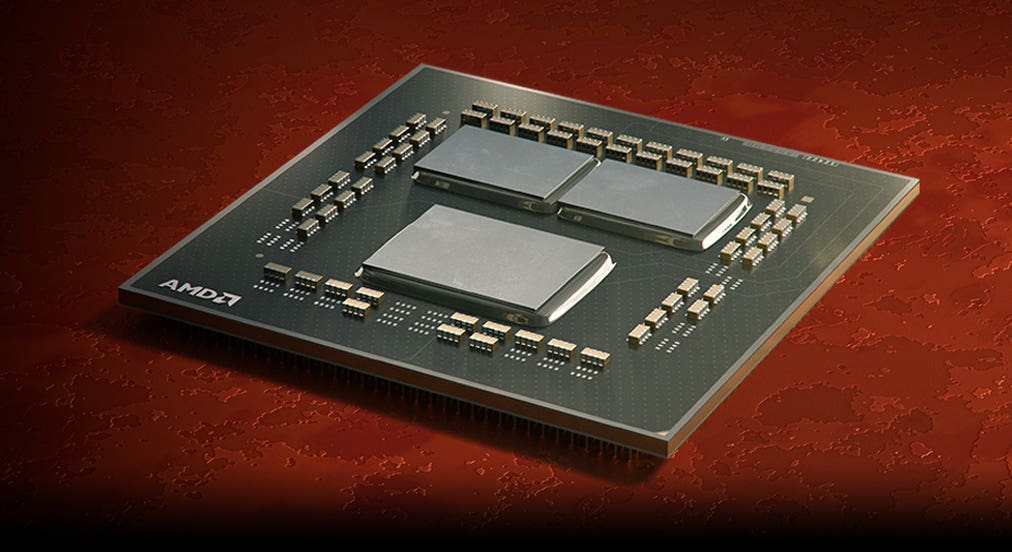 AMD Ryzen™ 5000 Series processors close-up image on brown background