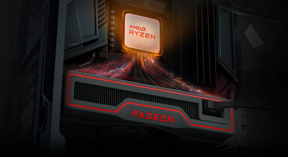 AMD Ryzen 5000 Series processor and AMD Radeon RX 6600 Series graphics card close-up