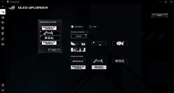 Asus ROG Raikiri Pro Controller power settings oled uploader image