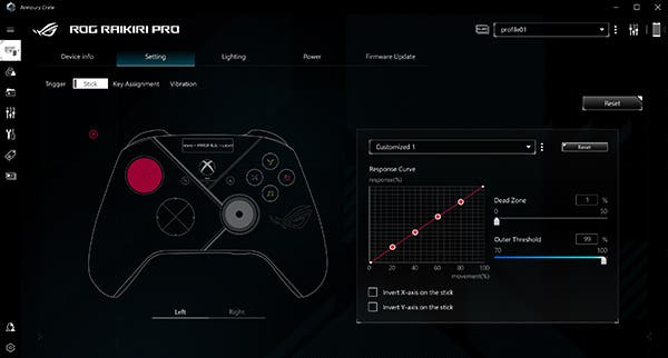 Asus ROG Raikiri Pro Controller buttons settings image