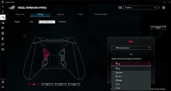 Asus ROG Raikiri Pro Controller key assignment image